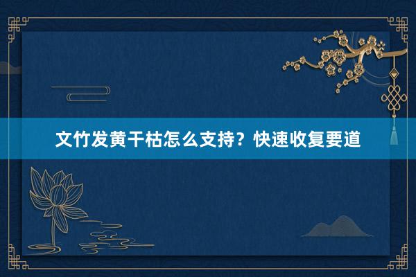 文竹发黄干枯怎么支持？快速收复要道