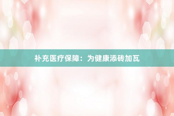 补充医疗保障：为健康添砖加瓦